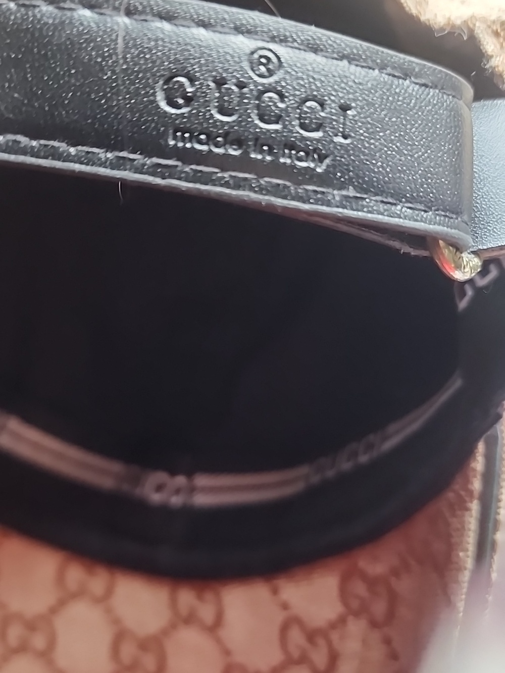 Gucci Beige Monogram Baseball Cap with Gold Logo - Picture 4 of 6
